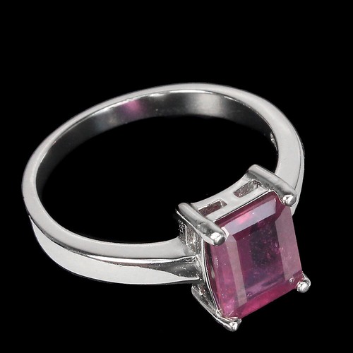925 Sterling Silver Ring Octagon Ruby 9x7mm Gemstone Jewelry 7.5 - Picture 3 of 10