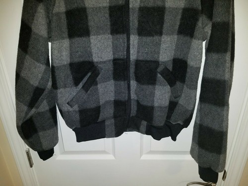 Vintage BF Goodrich T/A Radials Fleece Checkered Jacket Black & Gray Size Large - Bild 4 von 6