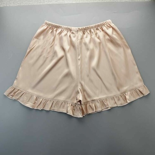 Lose Damen-Shorts Satin Rüschen Nachtwäsche Kunstseide Unterwäsche Pyjamahose - Bild 22 von 24