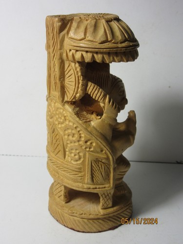 Estatua hindú de madera de altar tallada a mano de Lord Ganesha 4 3/16" LGHCWS-12 - Imagen 9 de 13