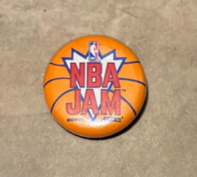 Vintage NBA JAM Pin Pinback Button Sega Genesis Super Nintendo