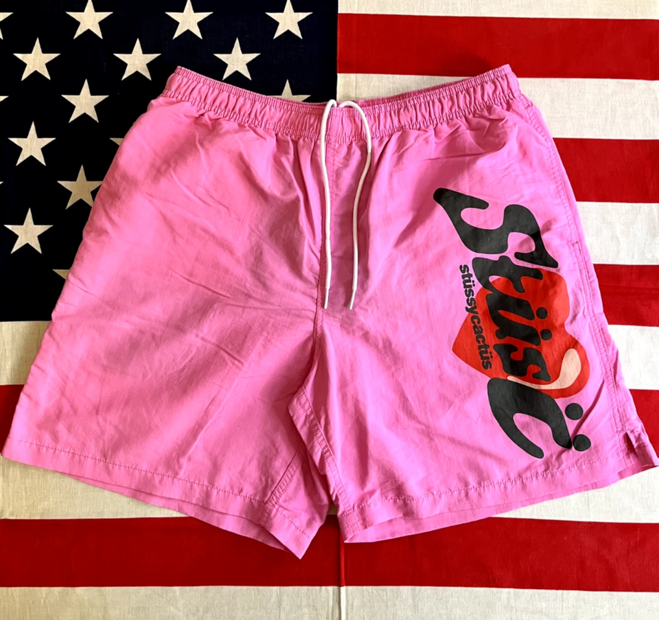 Cactus Plant Flea Market × Stussy CPFM Heart Pink Shorts Trunks Men's sz Large L