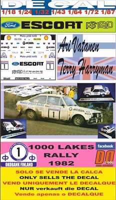 DECAL 1/43 FORD ESCORT RS 1800 MKII "BELGA" R.DROOGMANS YPRES R 1982 DnF 01 DECAL 1/43 FORD ESCORT RS 1800 MKII "BELGA" R.DROOGMANS YPRES R 1982 DnF 01