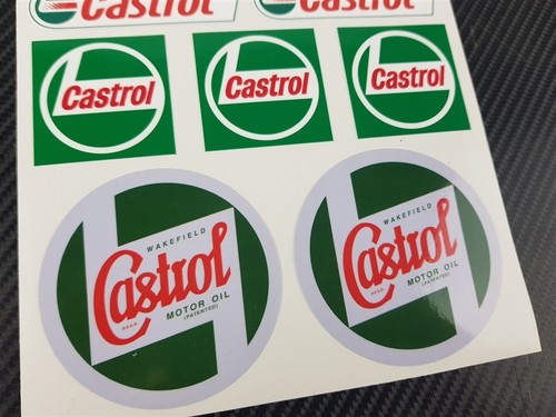 Castrol Racing oils motorcycle car sponsor decals set sheet 11 stickers honda - Picture 3 of 4