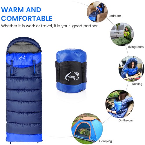 Schlafsack Winter Mumienschlafsack Campingschlafsack Feldbett Outdoor Camping DE - Bild 18 von 44