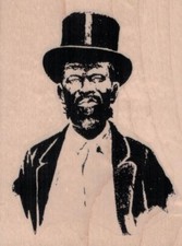 Vintage African American Gentleman Rubber Stamp 3" x 3 3/4", Old Time Man Stamp