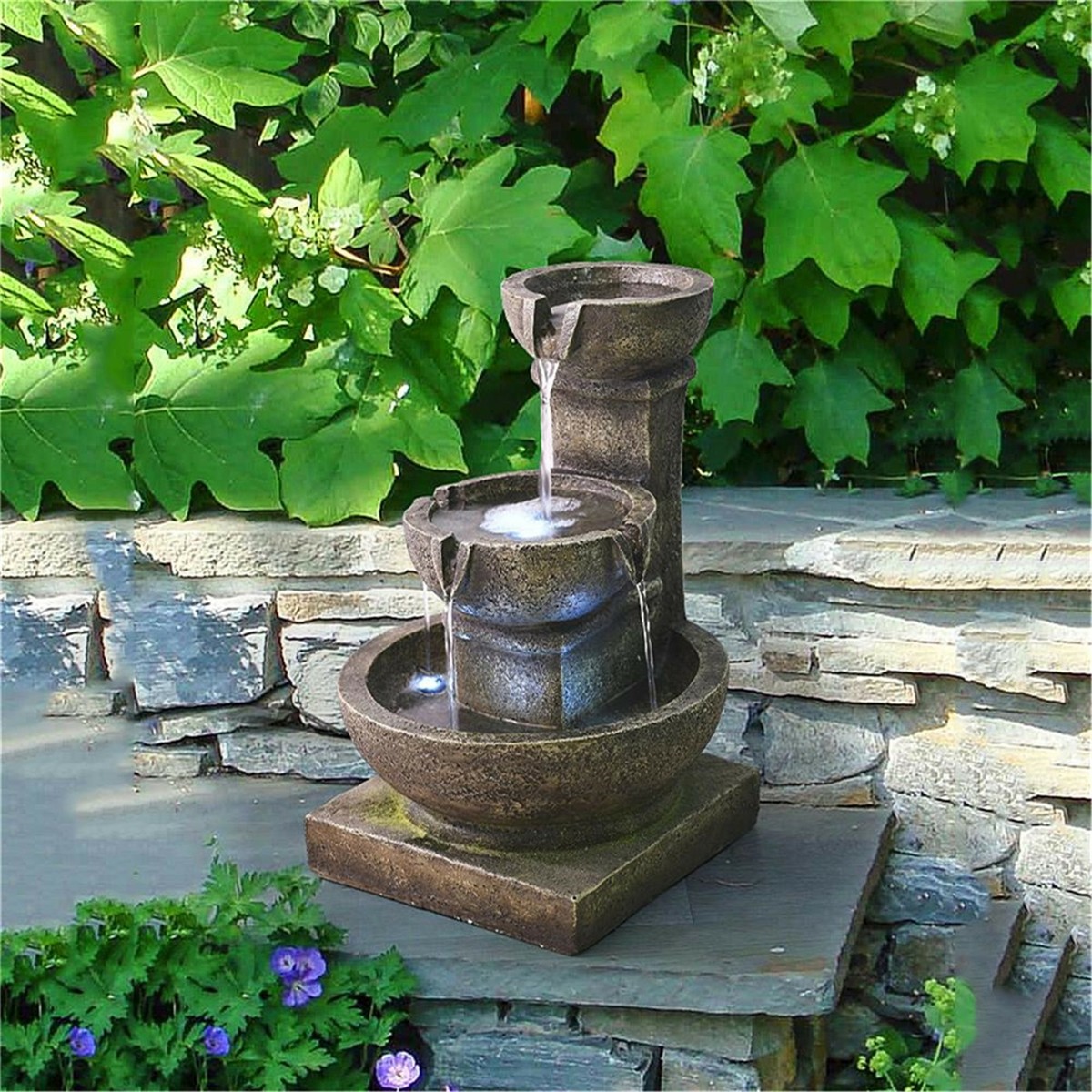 絵画 water fountain Watercolor Garden Fountain Clipart: Printable JPG Images