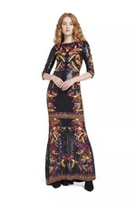 Alice + Olivia Jae Embellished Sequin Gown Black/multi Dress Size 4 $2199 NWOT