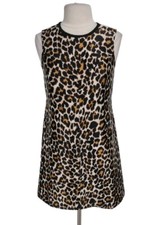 J.CREW Size 6 Sleeveless Shift Dress in Leopard Print Black Amber Brown 111A