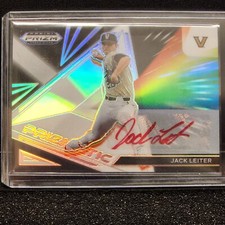 Jack Leiter 2022 Prizm Draft Picks Prizmatic Auto Silver Prizm RED INK