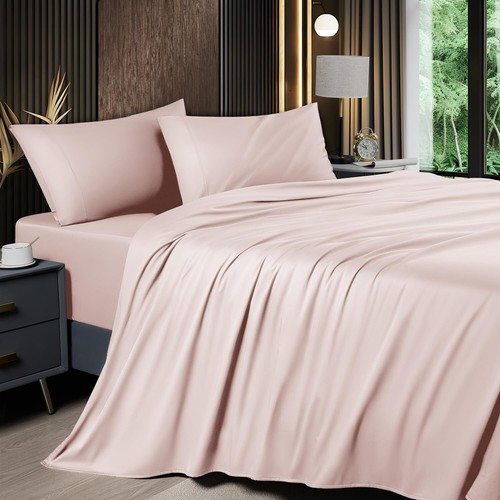Queen 4 Piece Cooling Sheet Set Bamboo Rayon Blend Deep Pocket 16in Soft - Picture 16 of 67