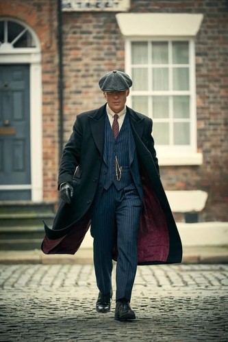 Men's Black Peak Lapel Peaky Blinders Suit - Peaky Blinders Outfit + Overcoat + Hat (Peaky Blinder Custome) main image 1