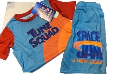 Space Jam 2 Piece Pajama Set 4 Tune Squad Short Sleeve/shorts Fun Sleep time New