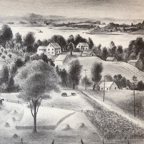 Arnold Blanch "Along the Hudson" Art 1930s Print Treasury Collection Sketch Vtg - Picture 9 of 18