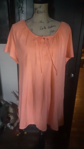 Orangefarbenes T-Shirt Just My Size mit gehäkelten Akzenten - Bild 2 von 7