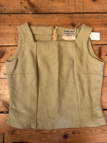 Hardy Amies, Hardy Amies True Vintage Apfelgrün Bustier Mieder Top Boucle Französisch 50er