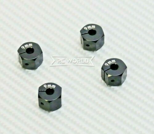 RC 1/10 Scale Anodized Aluminum 9MM WHEEL Spacer 12MM HUB -4 pcs- BLACK