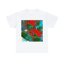 Unisex Adult T Shirt Psychedelic Neon Tropical Futuristic Nature Colorful Surf
