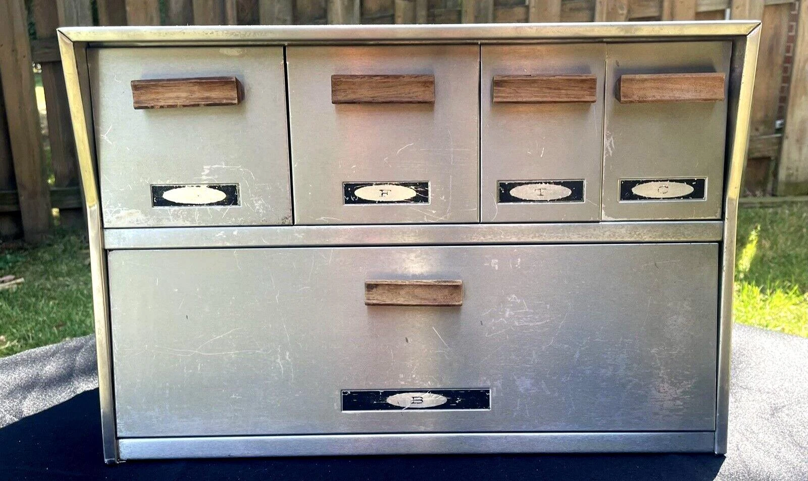 Vintage Sears Speko Products Stainless Steel Bread Box / Organizer