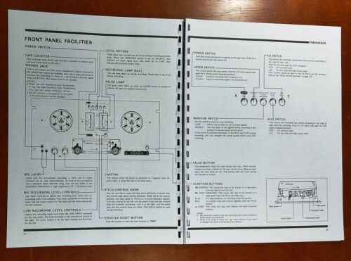 Pioneer RT-701 Reel to Reel Tape Deck Owners Manual - Picture 3 of 5
