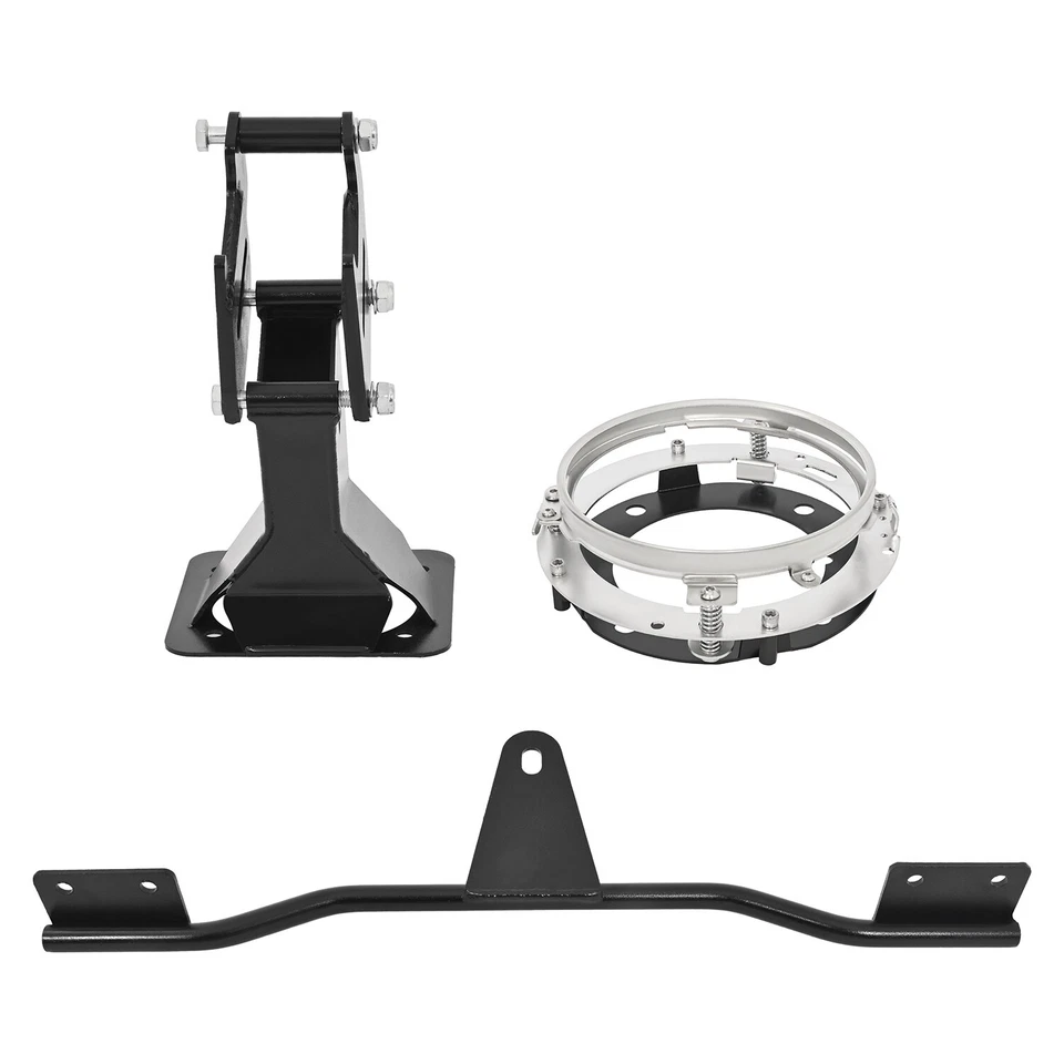 Комплект черного стального обтекателя крепление фары для Harley Dyna Low Rider Super Glide - Изображение 2 из 4