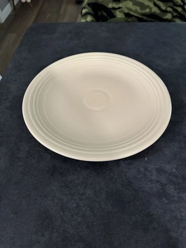 Vintage Fiesta Ware Homer Laughlin Original Ivory Chop Plate Platter 14"