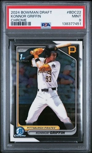 2024 BOWMAN CHROME DRAFT KONNOR GRIFFIN #BDC22 RC MLB #1 PROSPECT PSA 9 Mint