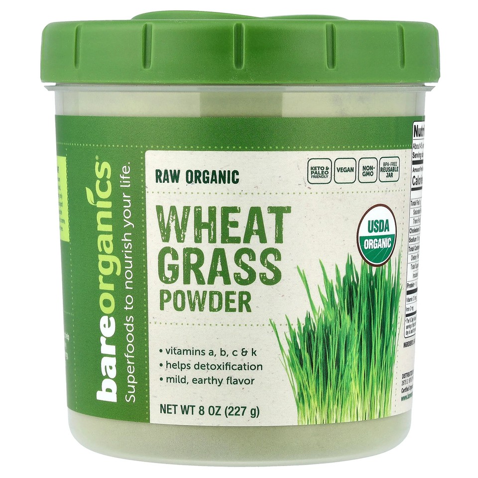Raw Organic Wheatgrass Powder, 8 oz (227 g)