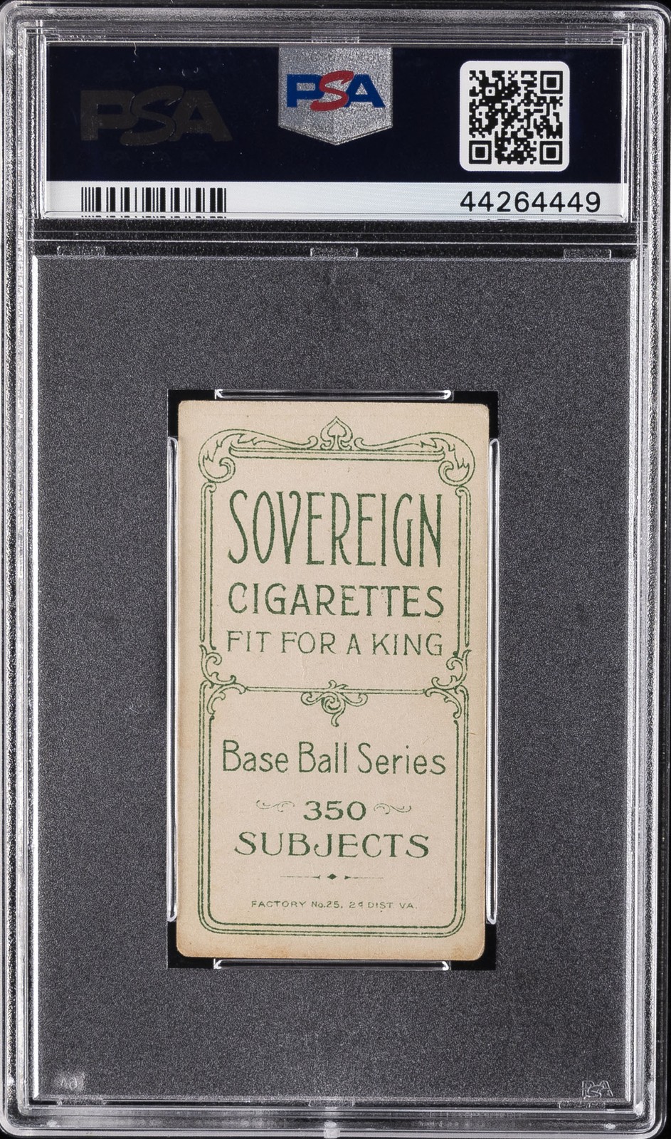 1909-11 T206 SOVEREIGN 350 BAT ON SHOULDER TY COBB PSA 3.5 view 2