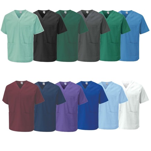 Túnica y pantalón exfoliante unisex con cuello en V - Uniforme médico - Imagen 30 de 50