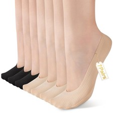 7 Pairs No Show Socks Womens Ultra Low Cut Liners Non Slip Invisible Hidde