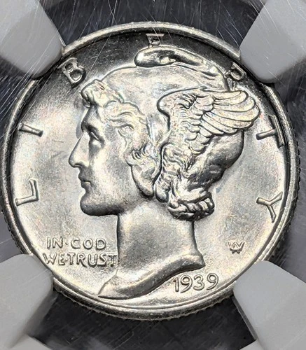 1939-S NGC MS/66 Mercury Dime Blast White Clean Surfaces- Fast Free Shipping!!