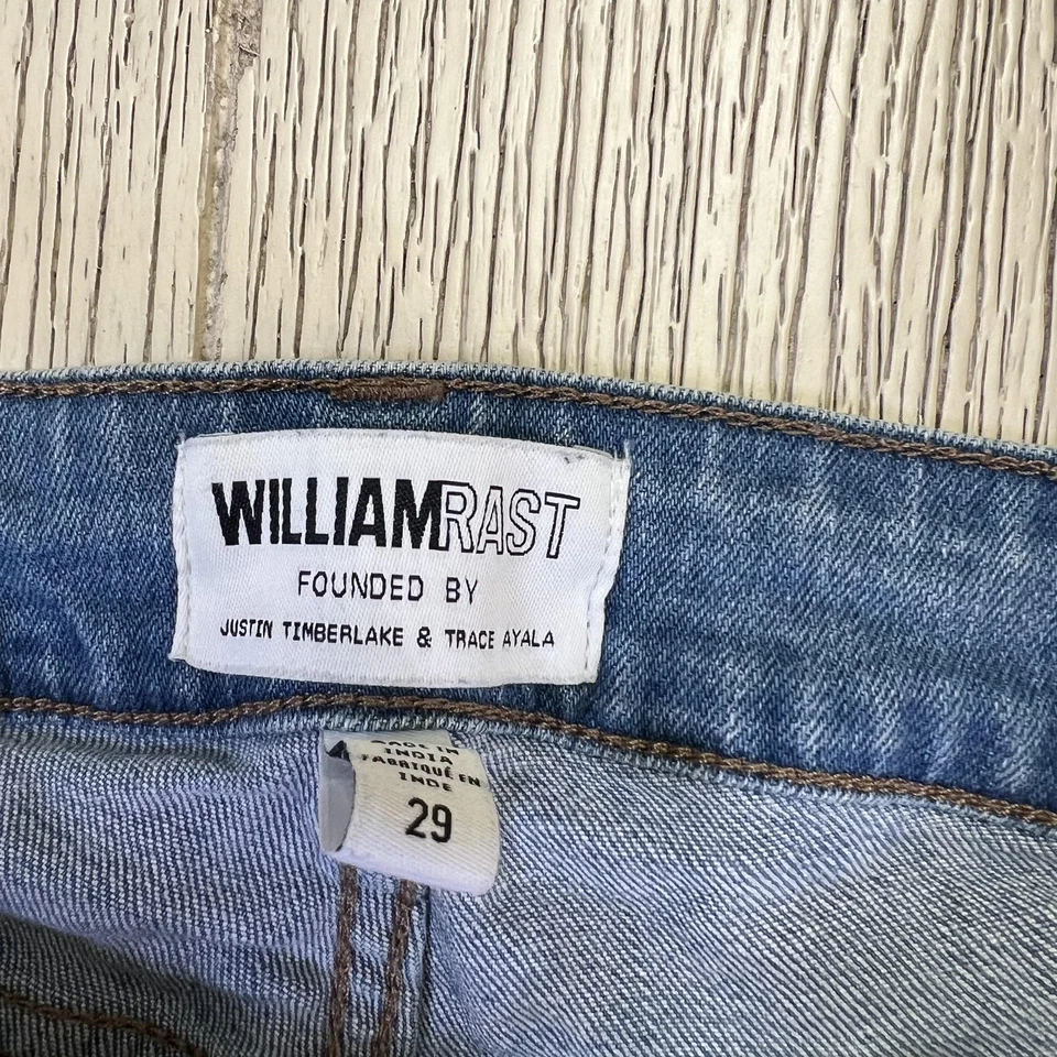 Pantalones de mezclilla William Rast Jeans para mujer 29 azules perfectos ajustados dobladillo deshilachado elásticos Foto 4 de 4