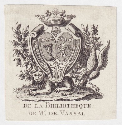 Ex Libris Du Pas De Beaulieu Madame Vassal Languedoc Exlibris Bookplate 18E