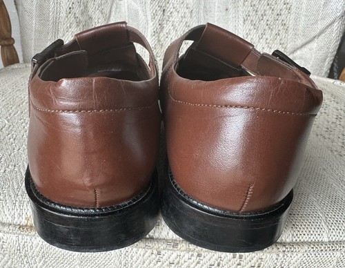 Sandalias de pescador para hombre talla 11 Stacy Adams zapatos de cuero marrón - Imagen 10 de 13