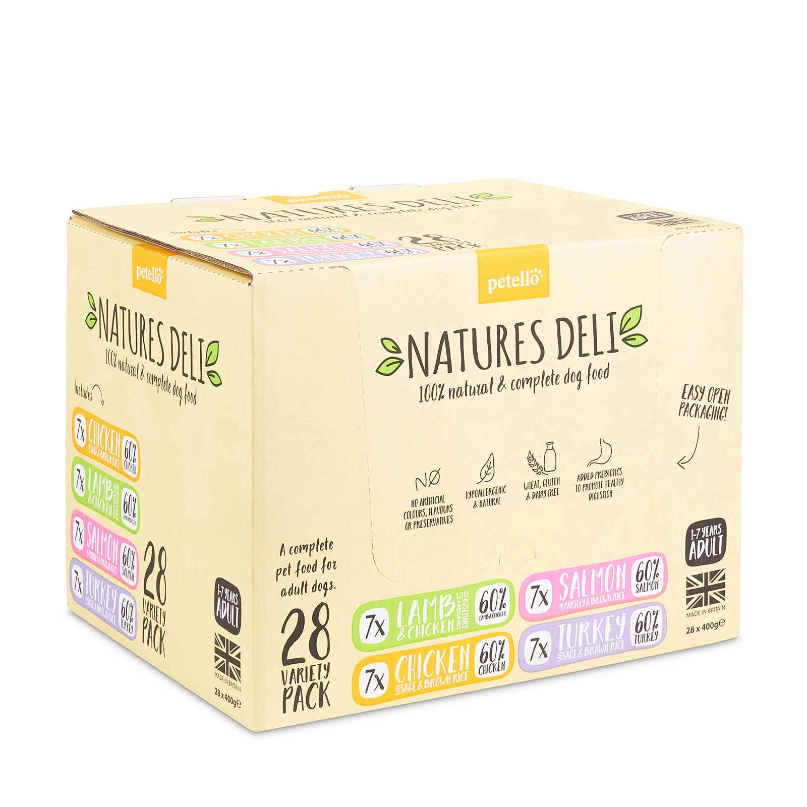Natures Deli Adult Wet Dog Food Trays, Natural Complete Wet Food for Dogs