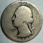 1934 Medium Motto Washington Quarter Exact Coin Imaged #WQ31