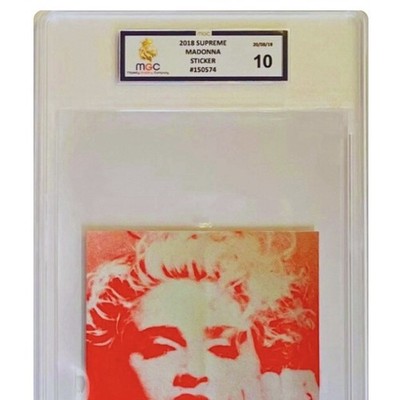 Supreme Madonna Sticker Print 2018 Paper Pop Art Graded a Perfect 10/10 Card