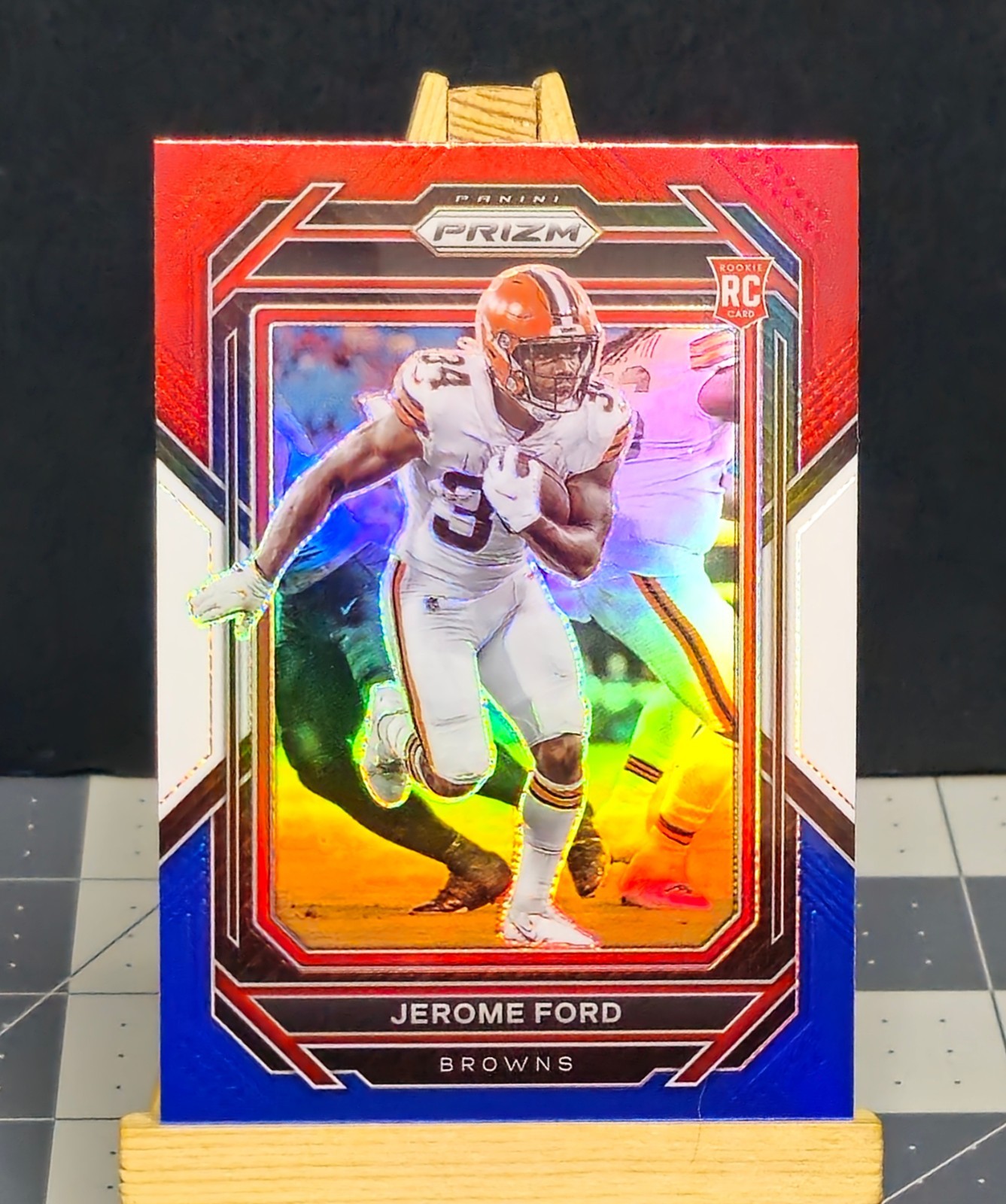 2022 Prizm #346 Jerome Ford RC RED WHITE BLUE PRIZM Browns Rookie Football Card