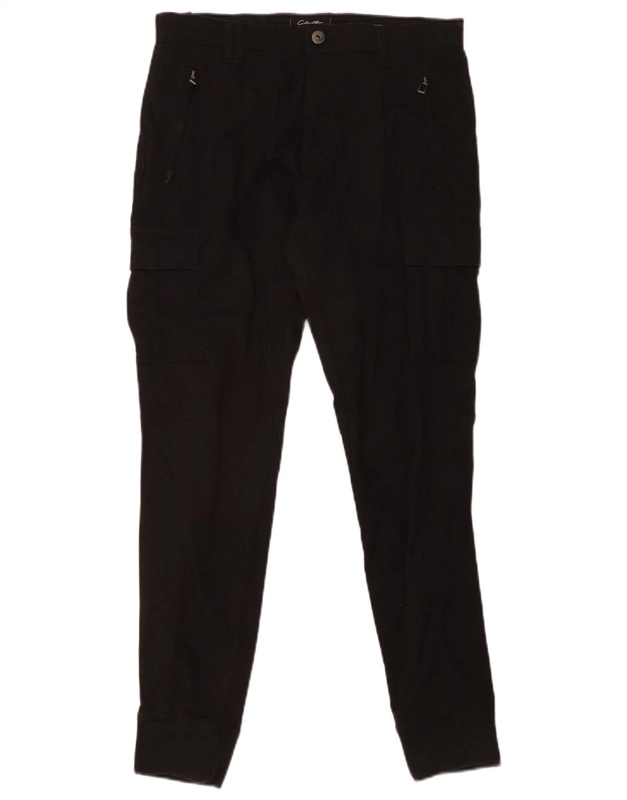 Clayton Mens Joggers Cargo Trousers IT 46 Large W32 L31 Black Cotton CW05