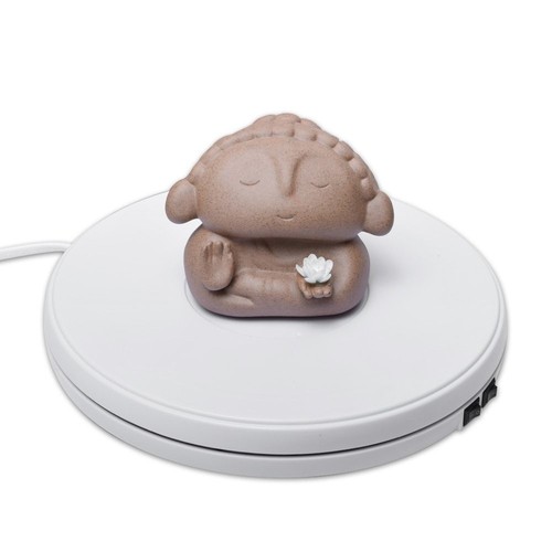White Electric Motorized Rotating Turntable Display Stand with LED, Type-C Ca... - Picture 6 of 7