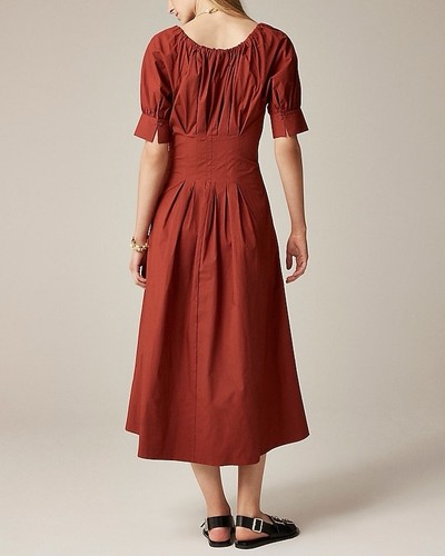 NWT J.Crew Cinched Waist Shirtdress ~ Size 4 ~ Fits Size 2 ~ Brilliant Mahogany - Picture 7 of 8
