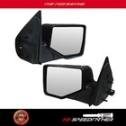 Pair Power Mirrors For Ford Explorer Heated Manual Folding Textured 06-10 Black
