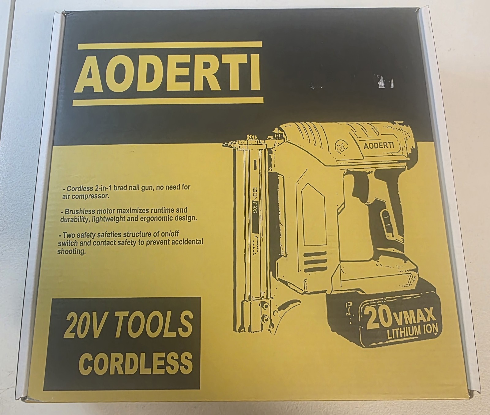 Aoderti Cordless Nail Gun for DEWALT 20V MAX Battery
