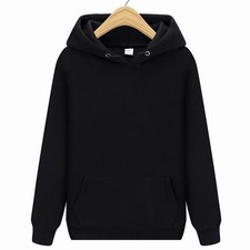 Men’s Oversized Cotton Hoodie Plain Pullover Sweatshirt Streetwear Loose Fit S-3