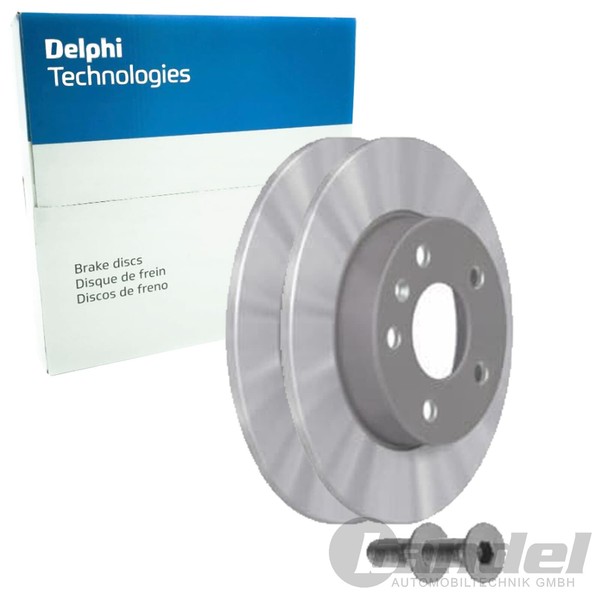 2X Delphi Bremsscheiben 264Mm Voll Hinten Passend FÜR Opel Astra Combo Corsa-image
