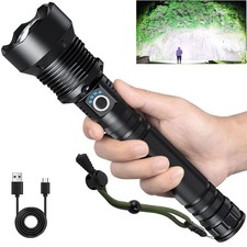 Rechargeable Flashlights 90,000 Lumens, Super Bright Flashlight High Lumens w...