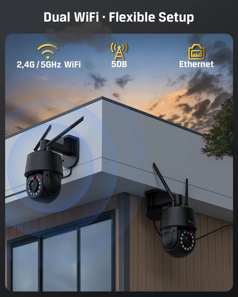 Ctronics 4K Telecamera Esterno WiFi Zoom Ottico 30X & Auto-Zoom Visione Notturna - Immagine 4 di 4