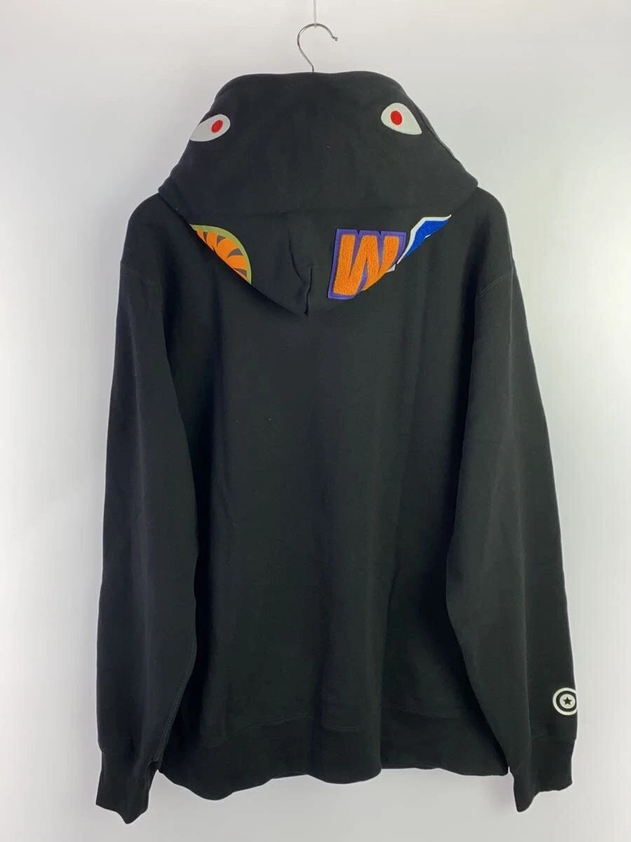 A BATHING APE (BAPE) Felpa con cappuccio pullover A BATHING APE XXL Cotone BLK Solida 001PPK301004M usata