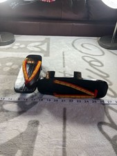 Vintage Japanese Traditional Black Wooden Geta Clogs with Plaid Yellow Straps